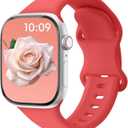 Patenting Sport Silicone Band Compatible with Apple Watch Bands 40mm 38mm 41mm 42mm 44mm 45mm 46mm 49mm Women Men, Waterproof Soft Wrist Strap for iWatch Series 11 10 9 8 7 6 5 4 3 2 1 SE Ultra 2 3 (Coral(#New))