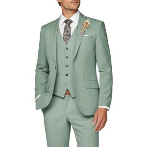 Wangyue Mens Suit 3 Piece Slim Fit Suit for Men Formal Business Suit Wedding Groom Prom Tuxedo Dinner Party Medium