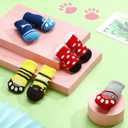 Sadnyy 24 Pcs Dog Socks for Medium Dogs Non Slip Dog Booties Paw Covers with Grips Anti Slip Pet Shoe Cute Summer Doggie Paw Protectors for Hot Pavement Hardwood Floor Prevent Scratching Licking Wound, M