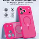 Faiono Magnetic for iPhone 17 Pro Max Case [Full Camera Protection][Military-Grade Protection][Compatible with MagSafe] Shockproof Protective Slim Phone Case for iPhone 17 Pro Max, Hot Pink