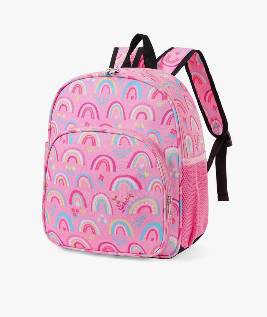 Kids Backpack for Girls Toddler Backpack for Preschool Kindergarten Child Cute Daycare School Bookbag Travel Pink Rainbow