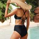 Women Bikini Set Push Up Top High Waisted Tummy Control Bottom Swimsuit | High-Waisted Tummy Control and Fully Lined Bottom, Removable Pads,Adjustable Straps,Premium Soft Fabric,Versatile Water Wear, Smaill