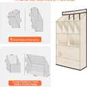 Over the Door Shoe Rack for Closet, Short Hanging Shoe Organizer with Large Deep Pockets, Shoe Holder Back of Door Dorm and Narrow Door Shoe Storage up to 14+ Pairs Shoes