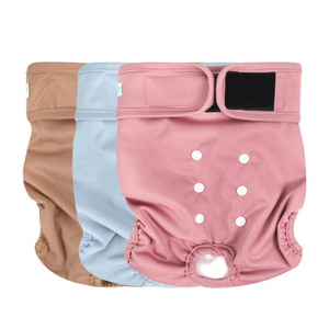 Wegreeco Dog Diapers Female (3 Pack), Highly Absorbent Puppy Doggie Dog Diapers for Female Dogs Period, Washable Doggy in Heat, Size (Medium)