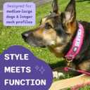 Service Dog Collar, Leash & Wrap Set Pink Sparkly Minky Adjustable for Medium & Large Dogs Durable Statement Design for Dogs that Stand Out (S: 15-17")