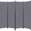 Room Divider 6FT Portable Room Dividers and Folding Privacy Screens, 88'' W Fabric Divider for Room Separation, 4 Panel Partition Room Dividers Freestanding Wall Divider Screen for Dorm Studio Office (Grey)