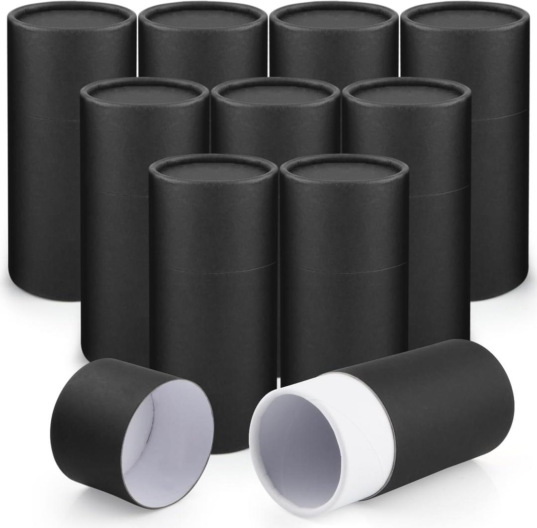10 Pcs 100ml/3.4oz Kraft Paper Jar Empty Cardboard Boxes Round Cardboard Gift Packaging Tube Container with Lid for Crafts Tea Coffee Cosmetic Essential Oil Bottle