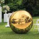 VEBESYET Gold Inflatable Mirror Ball 1m Reusable Large Event Decoration Balloon PVC Bubble Balloon For Party, Wedding, Decor (1 Piece, 39.4in)