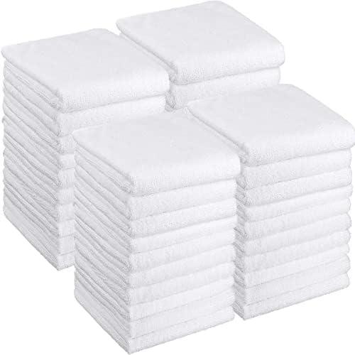 Shimeyao 21 Pack Salon Bleach Proof Towels Highly Absorbent Hair Towels Hand Facial Cloths Bleach Resistant for Salon Barber Spa Beauty Bath Hair Stylist(White,16 x 29 Inch)