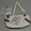 Colingmill 2 Pack Valentines Woven Baskets for Gifts Empty with Handle 9.4 x 5.9 x 3.9 Inch Small Holiday Basket with Bag and Ribbons Empty Organizer for Valentines Easter Wedding Birthday Gift(White)