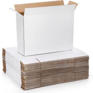 Peohud 30 Pack Shipping Boxes, 12 x 9 x 4 Inches White Cardboard Corrugated Boxes, Mailing Boxes for Small Business Packing Moving and Storage