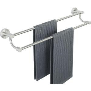 Alise Double Towel Bars Towel Holder Towel Hanger for Bathroom Wall Mount,24 Inch Towel Rail SUS304 Stainless Steel Towel Rack,Brushed Nickel,GOY4600-LS