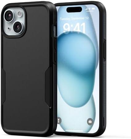 NTG【2023 New Designed for iPhone 15 Case, Heavy-Duty Tough Slim Shockproof [2 Layer Structure][Military Grade Protection] Phone Case for iPhone 15 (6.1 Inch), Black