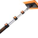 4-12 ft Telescoping Snow Roof Rake // High Reach Solar Panel Snow Removal Tool for Roofs, RVs & Cars // Heavy Duty Snow Rake for House Roof // 13.6" Scratch-Free Soft Foam Blade // Push Pull Design