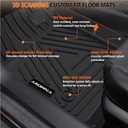 All Weather Car Floor Mats Cargo Liner with Backrest Mat for 2026 Hyundai Palisade 7&8 Seats Hybrid, TPE Rubber Liners Full Set Automotive Mats for 2026 Hyundai Palisade Accessories