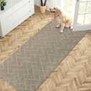 PURRUGS Dirt Trapping Door Mat 32" x 70", Non-Slip Machine Washable Entry Rug, Shoe Scraper, Dog Doormat, Super Absorbent Welcome Mat for Front & Back Door, Muddy Wet Shoes & Paws, Taupe