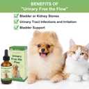 Cat and Dog Bladder Crystals Treatment or Stone, Bladder Kidney Stones Dissolver for Pet, Cat Dog Urinary Tract Supplements for Kidney and Bladder Stones, Urinary Free The Flow, 2 fl oz (59ml)