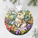 2 x Rabbit Ornament, Stained Glass Christmas Decorations, Christmas Ornaments for Tree, Holiday Ornament, Gifts for Rabbit Lovers, Holiday Party Gifts, Gift Ideas & Xmas Gift