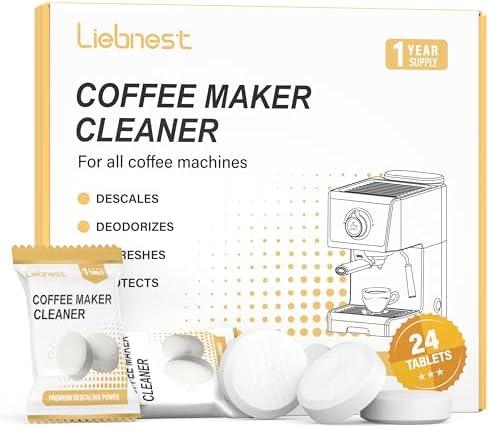 Liebnest 24 Count Coffee Maker Cleaner & Descaler Tablets, Effective Cleaning Coffee Pot Cleaner Tablets, Compatible with Nespresso, Breville, Keurig, Ninja, Delonghi, Miele
