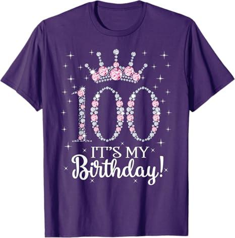 100 It's My Birthday 1922 100Th Birthday Gift Tee for Womens T-Shirt, S