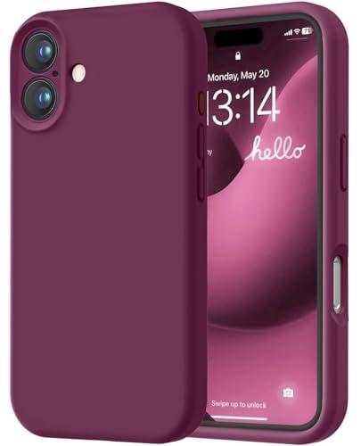 LOVE 3000 Designed for iPhone 16 Case, Premium Silicone with [Soft Anti-Scratch Microfiber Lining] Shockproof Protective Phone Case for Men Women Girls 6.1", WineRed