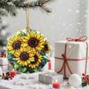 2 x Sunflower Christmas Tree Decorations, Christmas Ornaments, Keepsake Ornaments, Holiday Decor, Xmas Gifts, Gifts for Flower Lovers & Sunflower Lovers