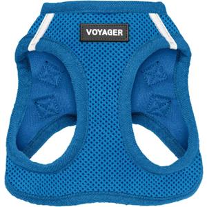 Best Pet Supplies - All Weather Mesh, Reflective, No Pull Harness for Small, Medium Dogs, Cats - Secure with Hook & Loop Fastener, Buckle, Double D-Rings - Royal Blue, L (L (Chest: 18 - 20.5"))