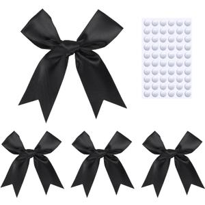 Elegant Gift Wrap Bows, 50PCS 3.3 Inch Mini Satin Ribbon Bows for Crafts Treat Bags Cake Baking Christmas Party Decors Wedding Birthday Baby Shower Valentines (Black)