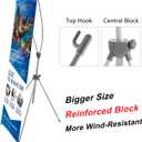 T-SIGN Reinforced Block Adjustable Tripod X Banner Stand, 23 x 63 to 32 x 78 Inch, Portable Travel Bag, Bigger, More Adaptable, Trade Show Exhibition - Silver (Pack of 1)