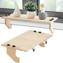 Chunful 2 Pcs Wooden Window Plant Shelf Stands 21.6*11.8 Inch Window Sill Extender No Drilling for Indoor Multiple Plants Space Saving
