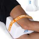 Everlasting Comfort Memory Foam Leg & Knee Pillow for Side Sleepers - Sciatica Pain Relief Leg Pillow for Side Sleeping - Adjustable Strap (White)