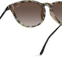WearMe Pro Women's Round Sunglasses with Polarized UV Protection, Trendy Retro Designer Style (Beige Tortoise Frame / Brown Gradient Lens)