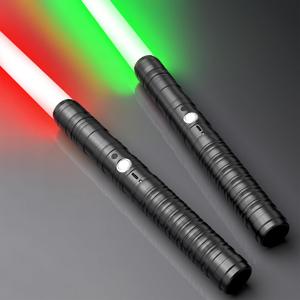 Lightsabers 15 Colors, Metal Hilt 2-in-1 Dueling Double Light Sabers, Rechargeable, Force Sound, Silent Mode, Heavy Dueling, Toys for Adults Kids Christmas Birthday Gifts Cosplay, Medium