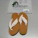 ZURIN Flip Flops for Women with Arch Support, Women Flip Flops Sandals with Yoga Mat Cushion, Summer Beach Walking Thong Sandals Slides Indoor Outdoor Travel (Beige, S)