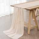 6Pack 9ft Chiffon Table Runner 14x108 Inch Sheer Romantic Table Runner for Wedding Birthday Party Bridal Shower Outdoor Decoration-Peach
