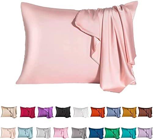Pillowcase for Hair and Skin,Queen Size Cooling Pillow Case with Hidden Zipper,Allergen Proof Dual Sides Soft Breathable Smooth Pillow Cover for Women(Queen,)