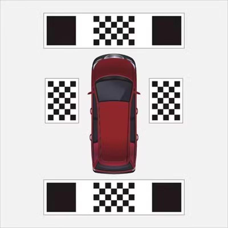 360 Car Camera Calibration Mats, Auto Diagnostic Grid Cloth Tools for Panoramic Bird's-Eye Vehicle Backup DVR System, E + A