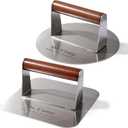 7 INCH Stainless Steel Smash,Burger Press,Burger Smasher,Hamburger Press,Patty Smasher, Meat Press, Bacon Press, Grill Press with Wood Handle (HT-B-7008)