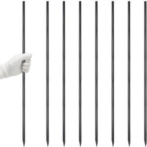 VVOKGO 48 Inches 8Pcs Steel Rebar Stakes with Chisel Point End, Heavy Duty Straight Landscpe Timber Spikes Metal Garden Camping Plant Support Garden Stakes Anti Rust Black (08Pcs-Black, I-48 Inch-3/8") VVOKGO 48 Inches 8Pcs Steel Rebar Stakes with Chisel Point End, Heavy Duty Straight Landscpe Timber Spikes Metal Garden Camping Plant Support Garden Stakes Anti Rust Black (08Pcs-Black, I-48 Inch-3/8")