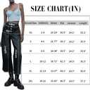 Womens Wide Leg Jeans Woman High Waisted Stretchy Baggy Cropped Denim Pants (Large, Black)