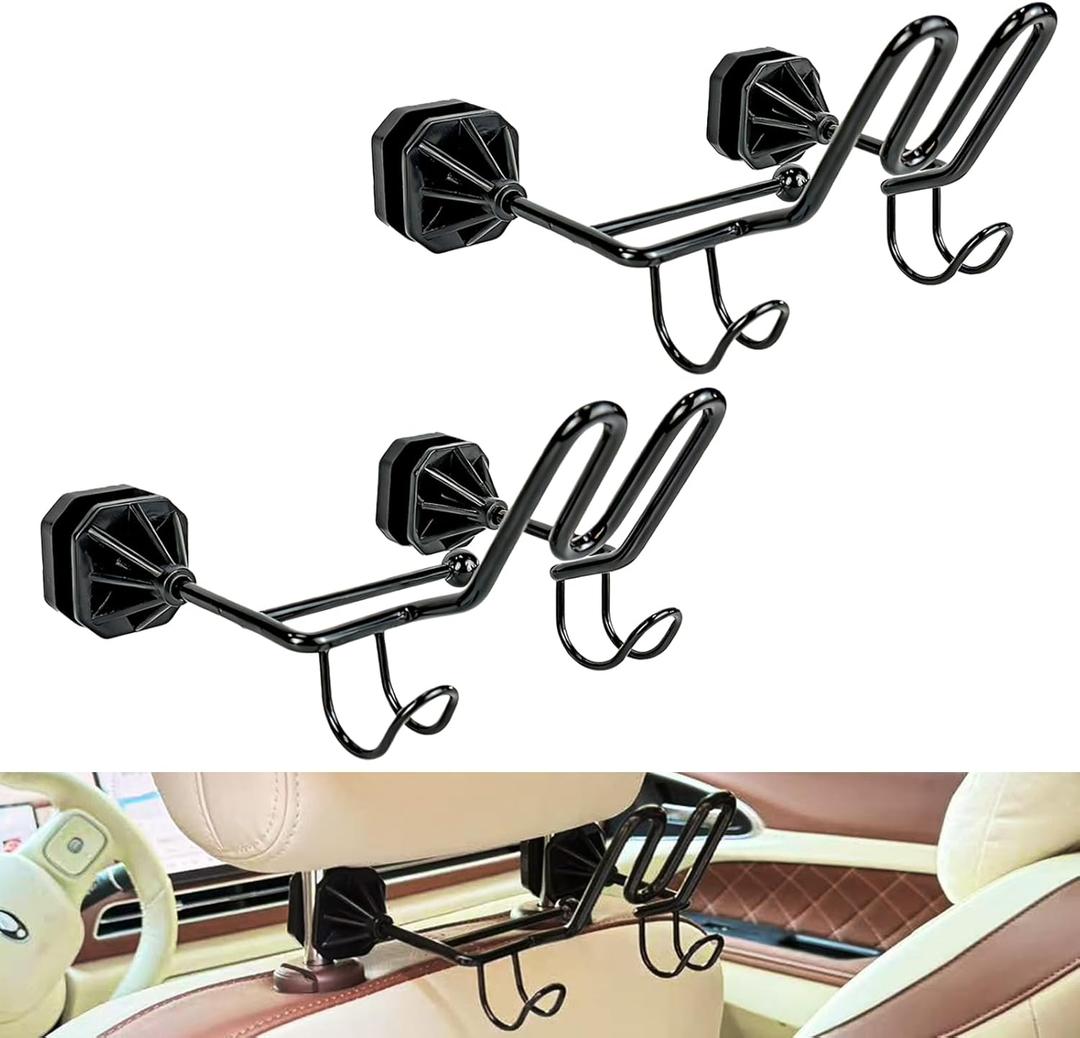 2-Pack Truck Hard Hat Holder, Multi-Functional Accessory with Three Extra Hooks, Perfect for Storing Hard Hats, Safety Vests, Tool Bags and Cowboy Hat