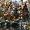 YULIDECO Landscape Diamond Art Kits for Adults,5D Diamond Art for Beginners, DIY Full Drill Diamond Painting Kit, Home Wall Decor Diamond Painting (13.78x13.78 Inch)