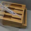 9 IN 1 Bamboo Foil and Plastic Wrap Organizer for Kitchen Drawer, Plastic Bag Organizer Organization and Storage, Food Storage Bag Organizer with Labels for Quart Gallon Snack Sandwich