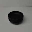 Wrova 10inch Wheat Straw Big Bowls Set of 6 - Large Salad Bowls 65oz set of 6 - Unbreakable Serving Bowls Microwave & Dishwasher Safe for restaurant - Big Plastic Bowls for Cereal,Salad - Black Series