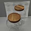 Set Of 2 Large Glass Jar with Wooden Lid with 132 Labels, Glass Storage Jars for Flour Pasta Candy Coffee Cookie and More(70 FL OZ/2000 ml)