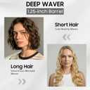 Crimper Hair Tool | Hair Waver 1.25 Inch Three Barrel Curling Iron | Anti-Scald Timer Safety Dual Voltage | Negative Ion Ceramic Coating for Long-Lasting Mermaid Waves