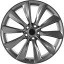 New 21Inch 21x8.5 inch Charcoal Aluminum Alloy Wheel Rims Fit for Tesla Model S 2012 2013 2014 2015 2016 2017, OEM Design Replacement Rim, 98727 6005868