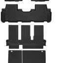 Floor Mats & Cargo Liner Fit for Toyota Highlander 7-Passenger 2014-2019 | 2nd Row Captain Chairs, Not 8-Seat Bench | All Weather TPE 3 Rows + Trunk Full Set 5PCS Waterproof