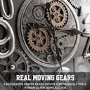 Moving Gear Wall Clock, 26 Inch Large Industrial Steampunk 3D Wall Decor