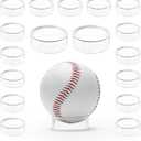 Party Zealot 30 pcs Large Acrylic Clear Baseball Stands 1-5/8" Size Display Holders for Large Round Object Soccer Softballs